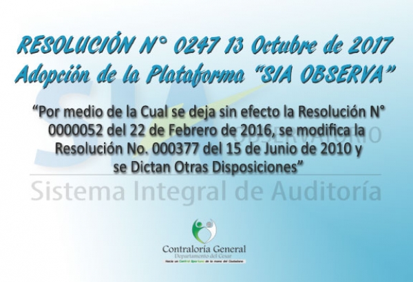 Resoluci&oacute;n 0247 - Adopci&oacute;n SIA OBSERVA